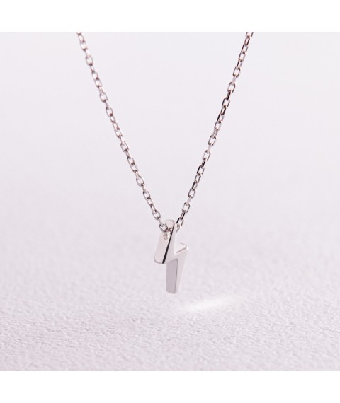 Necklace "Lightning" in white gold kol02287 Onix 45