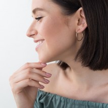 Серьги - кольца в красном золоте (2.9 см) с01877 Онікс