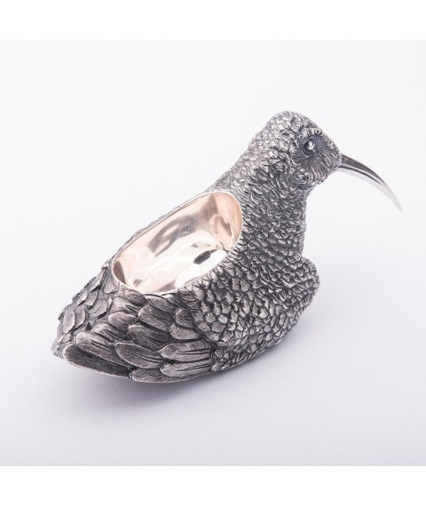 Серебряная солонка ручной работы "Птица" сер00007 Онікс