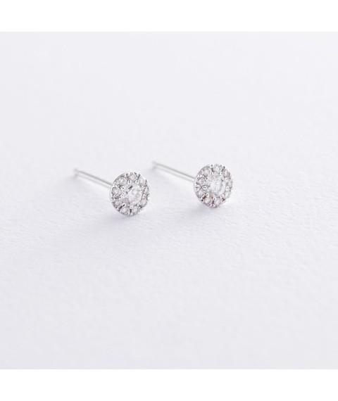 Gold stud earrings (diamond) s090 Onyx