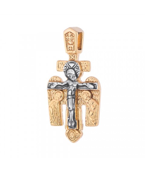 Silver cross "Crucifixion" gilding 132470 Onyx