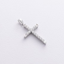 Крестик с бриллиантами (белое золото) пб0356cha Онікс