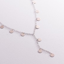 Silver necklace - tie "Coins" 181185 Onix 43