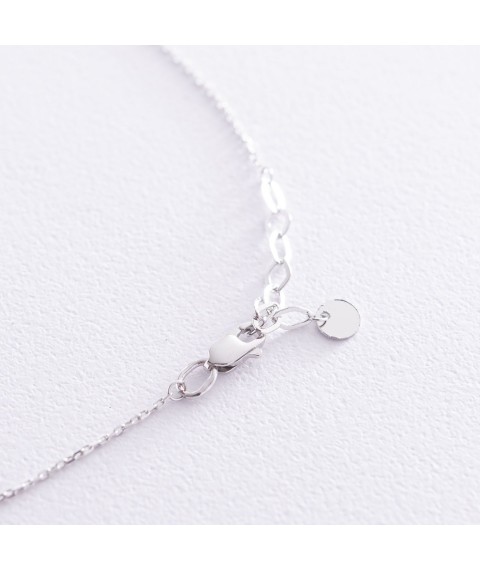 Necklace for engraving in white gold kol01587 Onyx 44