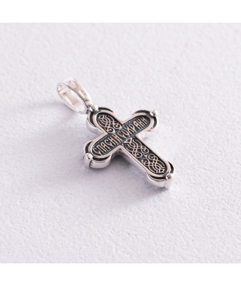 Silver Orthodox cross (blackening) 132483 Onyx