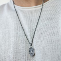 Silver pendant "Virgin Mary" 7115 Onyx