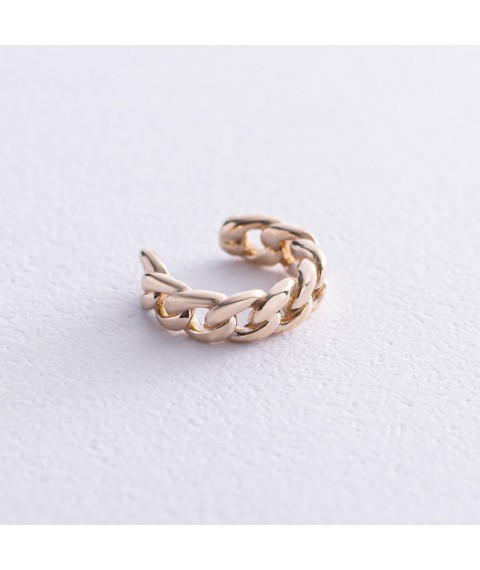 Earring - cuff "Chain" in yellow gold s07921 Onyx