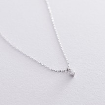 Silver necklace "Raindrop" 181006 Onix 45
