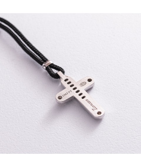 Men's necklace "Cross" made of silver ZANCAN EXC290R-N Onix 50