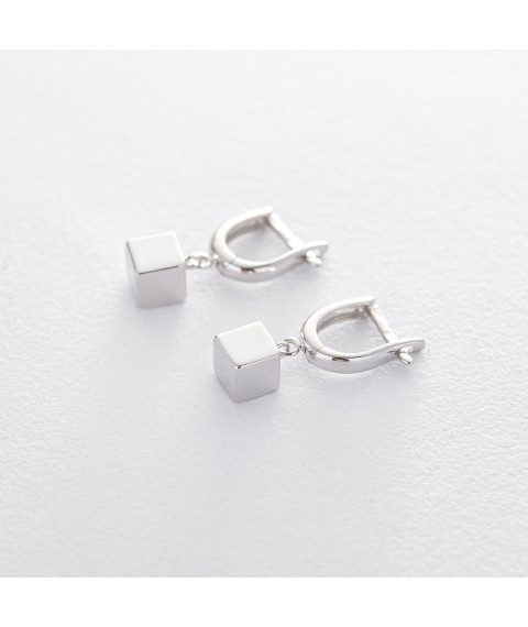 Gold earrings "Squares" s06164 Onyx
