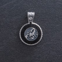 Срібний кулон "Знак зодіаку Скорпіон" з ебеном 1041скорпіон Онікс