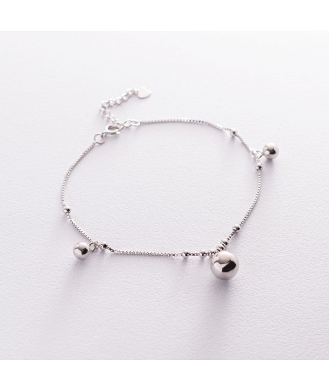Silver bracelet "Balls" on the leg 141545 Onix 25
