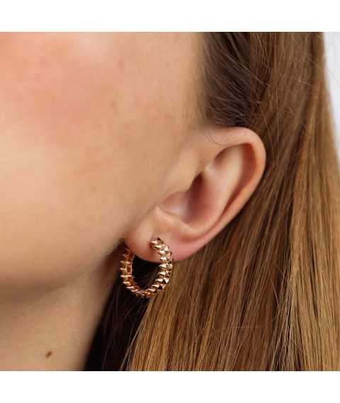 Earrings - rings in red gold s08550 Onyx