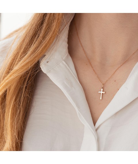 Cross in red gold with diamonds 110982421 Onyx