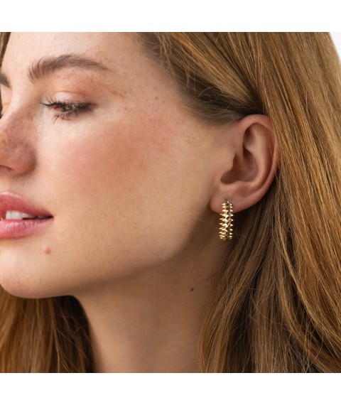 Earrings - rings in yellow gold s09059 Onyx