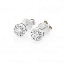 Gold stud earrings with diamonds E00091mi Onyx