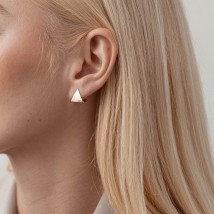 Сережки "Трикутники" (червоне золото) с07737 Онікс