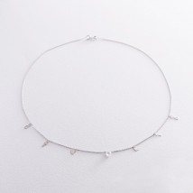 Necklace "Believe, Hope, Love" with cubic zirconia in white gold col01829 Onyx 45