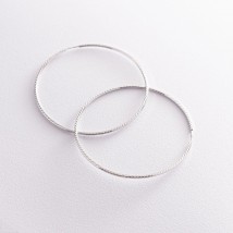 Сережки - кільця в білому золоті (6.3 см) с07143 Онікс