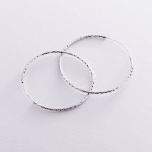 Серьги - кольца в серебре (5.3 см) 122956 Онікс