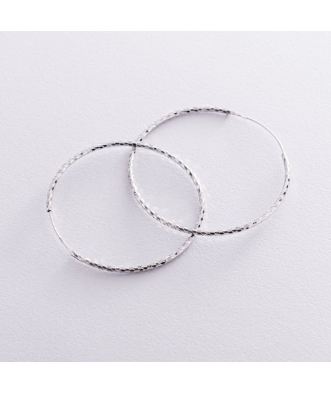 Earrings - rings in silver (5.3 cm) 122956 Onyx