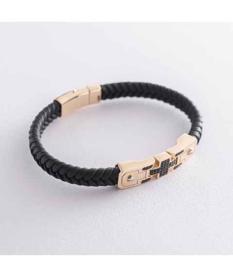 Rubber bracelet (cubic zirconia) b03991 Onix 20