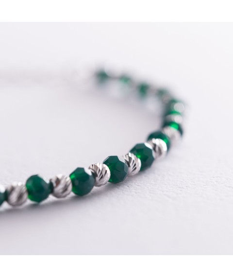 Silver bracelet with green cubic zirconia 141374 Onix 20