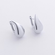 Серьги "Megan" в белом золоте (Small) с09119 Онікс