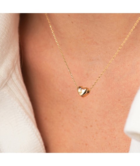 Gold necklace with heart col01339 Onyx 40