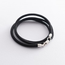 Silk cord with silver clasp 18718 Onix 45