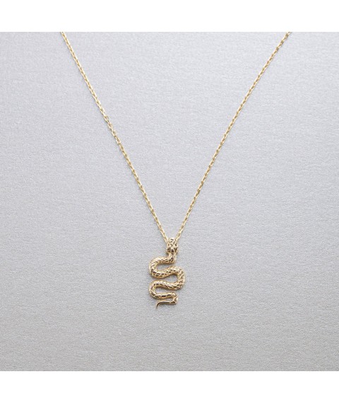 Necklace "Snake" in yellow gold count02494 Onix 45