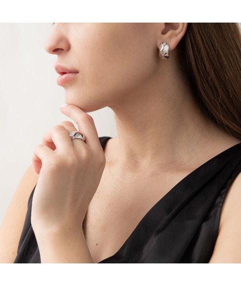 Earrings "Perfection" in white gold s06791 Onyx