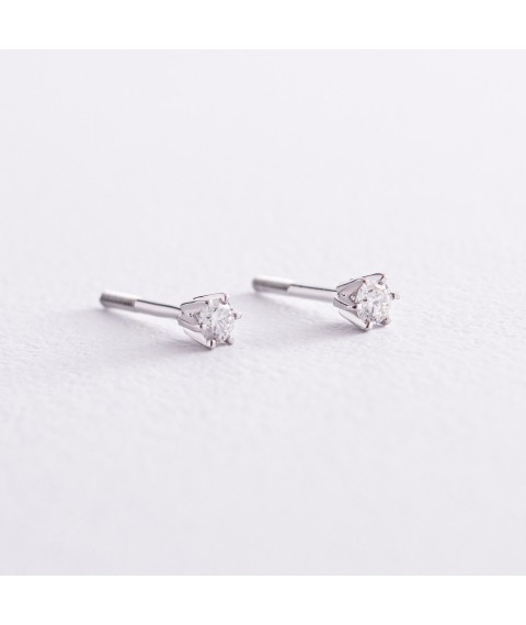 Gold earrings - studs with diamonds 316621121 Onyx