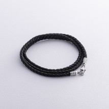 Silk cord with silver clasp 1030m Onix 60