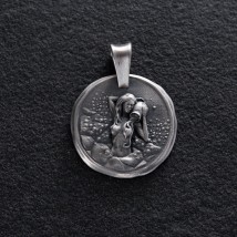 Silver pendant "Zodiac sign Aquarius" 133221aquarius Onyx