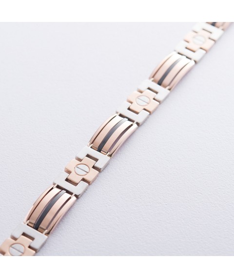Men's gold bracelet b04229 Onyx 21.5