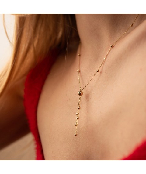 Necklace "Balls" in yellow gold count02486 Onyx 45