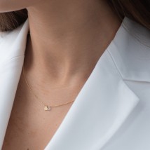 Necklace "Hearts" in yellow gold (cubic zirconia) coll01821 Onyx 45