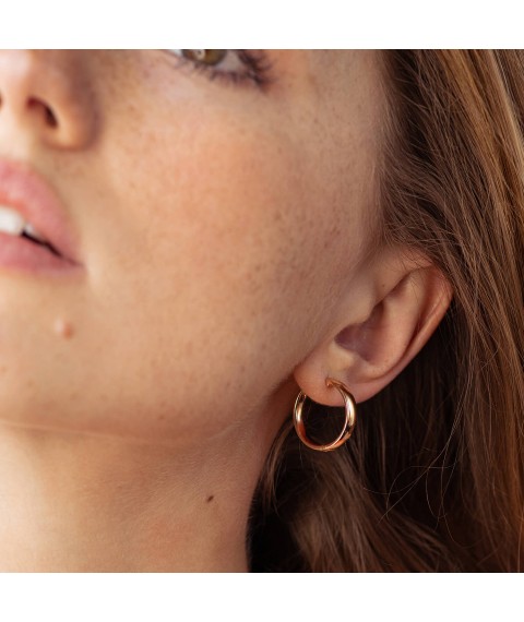 Earrings - rings in red gold s08673 Onyx