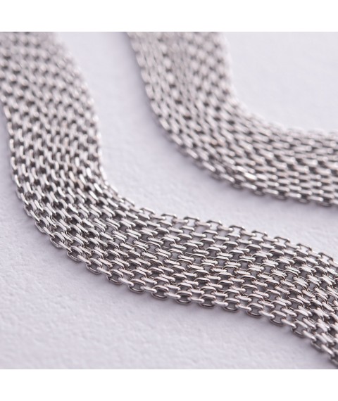 Срібні сережки - пусети "Елеонора" з ланцюжками 902-01200 Онікс