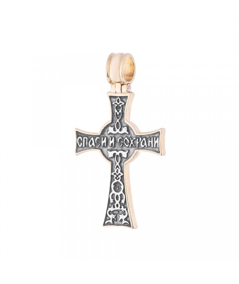 Silver Orthodox cross 132353 Onyx