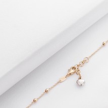 Gold ankle bracelet with hearts b04024 Onix 26
