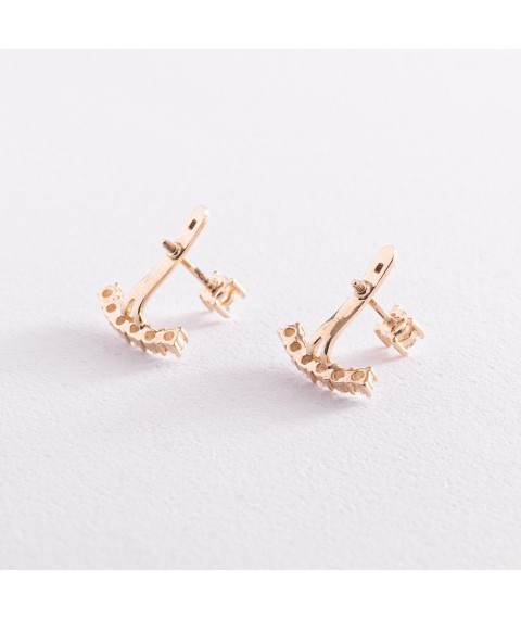 Earrings - jackets in yellow gold (cubic zirconia) s07768 Onyx