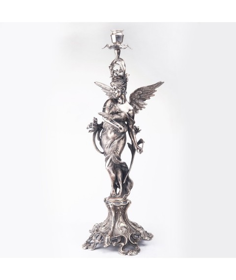 Silver candlestick "Messenger of Heaven", handmade ser00039 Onyx