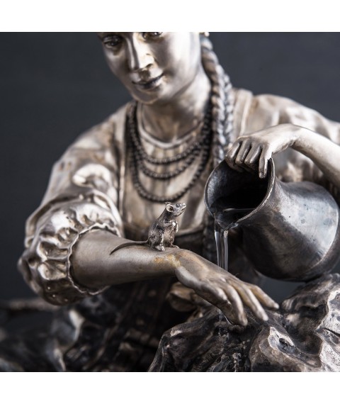 Handmade silver fountain figure "Young lady with a jug" ser00100 Onix