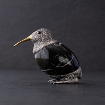 Серебряная фигура ручной работы "Птичка киви" 23166 Онікс