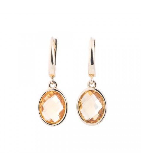 Gold earrings with citrine 14048690ts Onyx