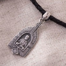 Silver amulet with the Mother of God 13540 Onyx