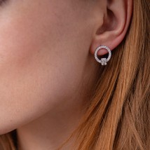 Gold earrings - studs with diamonds sb0382z Onyx