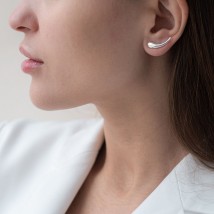 Silver earrings - studs "Moment" 122888 Onyx